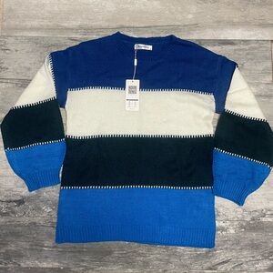 Angashion Three Toned Striped Sweater